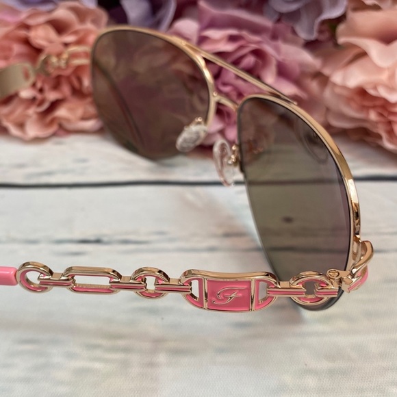 Fenchi Classic Pink Mirrored Aviator Sunglasses - Picture 10 of 16